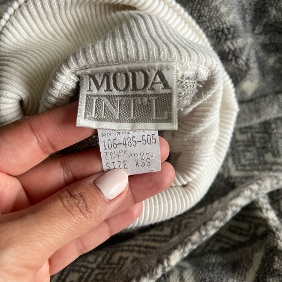 Vintage 90's Turtleneck Fleece Women's XS-S Geometric Ibex Ram Print Western USA - Picture 8 of 10